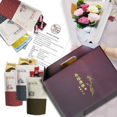 러블리팜 비누꽃 허니제이 녹용 홍삼 한약 용돈 박스 + 꽃다발 세트, 브라운, 1개
