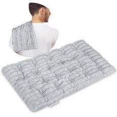 REVIX 전자레인지 가열 패드 20.3 x 35.6cm(8 14인치) 아마씨 패드 사용 가능한 습열 테라피 근육 관절 목 어깨 가중 핫 팩 따뜻한 압축, Gray