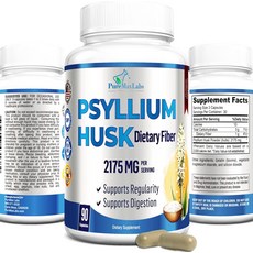 YOAMYVITE Psyllium Husk 식이섬유 보충제 2175mg 비- 변형 식품 90캡슐, YOAMYVITE Psyllium Husk 식이섬유 보