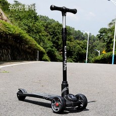 세발 킥보드 주니어 씽씽카 폴딩 스쿠터 트라이더, 1개, 블랙