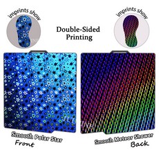 JUUPINE 밤부랩 빌드 플레이트 A1 PEI 시트 P1S PEY 프린터 밤부랩용 P2S 3D PEO 스프링 스틸 257X257 X1C, With Antiscald Mat, Meteor Shower