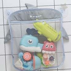 욕실용 벽걸이 투명 플라스틱 통풍 구멍 뚫린 장난감 보관 그물망 정리함, 1개, 스카이