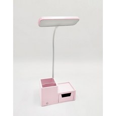 檯燈禮品筆筒護眼充電LED小夜燈學生宿舍牀頭閱讀燈收納抽屜檯燈, 插電款(櫻花粉):如圖