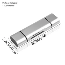 SD 카드 리더 3 in 1 USB 3.0/마이크로 C 스마트 메모리 OTG 플래시 드라이브 어댑터 삼성 맥북용, 02 Silver