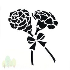 어버이날 스승의날 카네이션 스텐실도안 CTA45, 1개