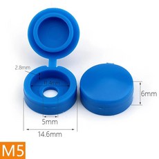 플라스틱 나사 커버 너트 M4M5 장식 볼트 보호 접이식, [01] 5PCS, Blue 2, 1개