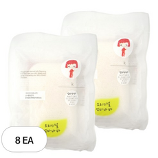 엄마바바 사각 오리지널 곤약 유아 목욕스펀지, 순수, 8개