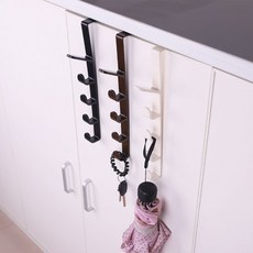 방문옷걸이 소품걸이용 5단 도어후크 3색상, 1개, 블랙