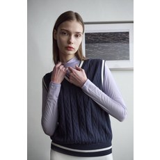 EDITMENT 여성 컬러 블럭 쿨링 이너 셔츠 라일락