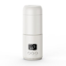 恆溫調奶器 316不鏽鋼內膽 400ml 便攜電熱水杯, 白色不鏽鋼款-18000毫安