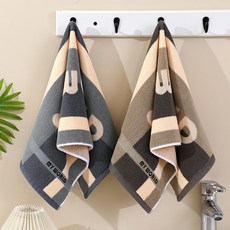 純棉毛巾 男女成人家用洗臉洗澡情侶柔軟加厚吸水麵巾 迴禮勞保logo, 1個, 笑臉粉色,34*74