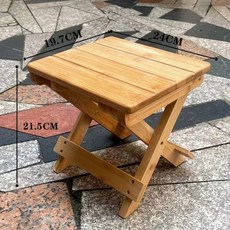 대나무 접이식 의자 작은 스툴 벤치 소형 접는 휴대용 간이 미니, A. 접이식 소형 정사각형 의자 높이 22 더블 의자