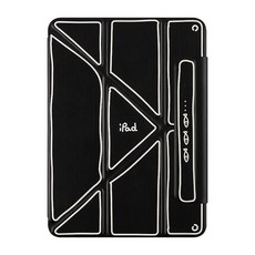 NECESID 북커버 디자인 아이패드 케이스, 1개, 매트블랙