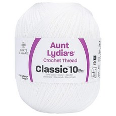 Aunt Lydia 크로셰 코튼 점보 실 1팩 화이트, 크로셰 면 점보, 1개