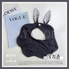 ᴅ.ʏ sʜᴏᴘ/【台灣 】韓版小耳朵口水巾 四層紗布圍兜兜 寶寶純棉印花紗布花邊圍兜 圍兜口水兜 純棉口水