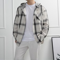 JFNC 大格紋連帽襯衫外套