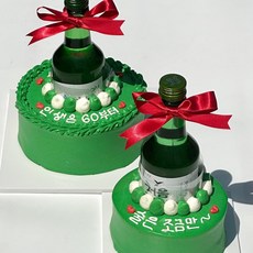 [평일10시전 주문 오늘출발] [날짜예약가능] 리얼소주케익2탄 택배로받는 전국배송 빠네뜨리아케이크, 1개, 400g, 그린, 가나슈우유버터크림- 초코시트, 미니