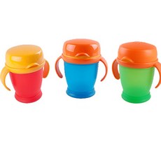 쏟아지지않는 360도 아기스파우트컵 210ml 환경호르몬X, 레드, 1개