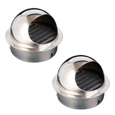 건물외벽 주방 욕실 환기구 배기구 배관 스텐 원형후드캡 100mm, 2개