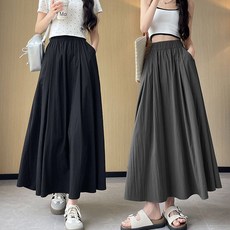 여자 A라인 무지 밴딩 스커트 치마 URK-472 k#sg