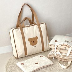 韓國ins幼兒園被子收納袋子加厚防水防潮搬家打包袋衣物整理袋, 1個, 小熊收納袋防水