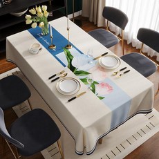 防水防油桌布 茶几墊 高級感輕奢桌布 防燙免洗PVC餐桌布 ins風桌布, 1個, 國色天香 新品 ,138*180cm 適合90%餐桌