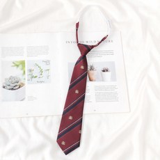 學生制服配飾免打領帶 條紋設計懶人領結 男女適用畢業照學士服穿搭 紅色棕色款 #A2408酒紅皇冠 #默認尺寸