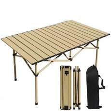 Skapendy 접이식 캠핑 테이블 튼튼한 탄소강 재질 휴대 편리 테이블, 내추럴