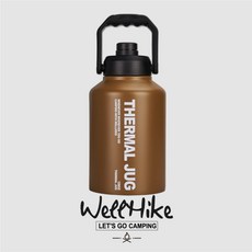 露營中毒本鋪 不鏽鋼冰桶 保冷保溫 露營 戶外戰術水壺, 沙色, 1個, 3.8L