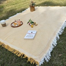 캠핑 담요 야외 잔디 매트 장비 천 식탁보 방습 텐트, 2. lemon