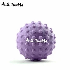 근막 볼 제기 포인트 마사지 볼 TPR 자세 마스터 요가 볼 허리 및 등 발 마사지 볼, 01 Purple 5CM