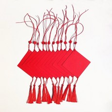 DIY菱形流蘇卡紙 現貨 春節勞作飾品 菱形手寫春聯 元宵祈福卡, 紅色