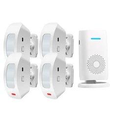 KERUI 무선 433mhz 웰컴 차임벨 PIR 모션 센서 / 알람 도어벨 홈 스토어 상점 사무실 스마트, 02 1 alarm 4 sensors
