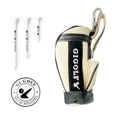 지아이골프 프리미엄 볼마커 골프티 간편 수납 볼파우치, 아이보리, 1개