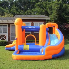 에어바운스 대형 야외 워터 슬라이드 미끄럼틀 실내 물놀이 놀이터, B타입340x340x215cm, 1개