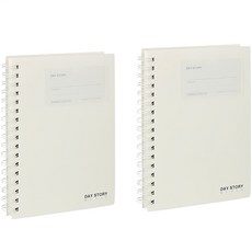 데이스토리 5000 A5포켓 PP스프링 노트 150매, 백색, 2개