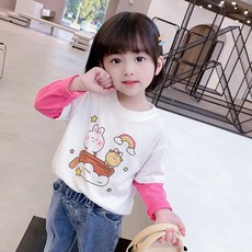 甯甯婦嬰 女童假兩件上衣 春秋款 甜美可愛