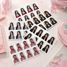 리센느 미니 증명사진 포카 전멤버 포토카드 팬굿즈, 1개, 포토핑크