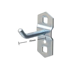 方孔洞洞板金屬顆粒掛鉤掛件掛壁式掛板掛墻工具鉤, 1個, 單斜25 5個