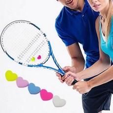 라켓 진동 흡수 댐퍼 하트 모양 테니스 배드민턴 운동 용품 팔꿈치 보호 액세서리, 1개, 블루