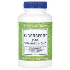 더 비타민 샵 엘더베리 플러스 비타민C 및 아연 베지 캡슐 90정 VSI-02413, the Vitamin Shoppe (더 비타민 샵) T, 1개
