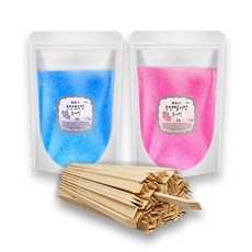 천연솜사탕설탕 진한색 200명세트 솜사탕 설탕 2Kg + 전용스틱 200개 (자일리톨함유), 진한 딸기맛, 진한 포도맛