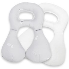 스칸디맘 카시트 유모차 넥필로우 짱구베개겸용 알러지프리 에어메쉬 유아 목쿠션 신생아 목베개, 해피퍼피