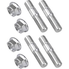 베빈시 4개 세트 M101.25x48mm 배기 매니폴드 스터드 너트 키트 호환 가능 혼다 토요타 닛산 스테인리스 스틸
