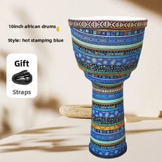 2025 양가죽 젬베 드럼 10인치 어린이용 아프리카 전문가용 성인 초보자 탬버린 휴대용 타악기, 06 Bronzing Blue