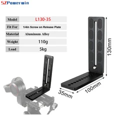 Powerwin 범용 수직 샷 퀵 릴리스 L 플레이트 카메라 삼각대 안정기 짐벌 볼 헤드 1/4 인치나사 어댑터 마