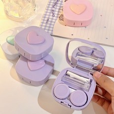 휴대용 파스텔 이지 렌즈 케이스 렌즈통 위생통 도구 집게 보관함 퍼플컬러, 퍼플, 1개, 렌즈보관케이스