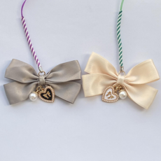 새틴리본 골프티걸이+롱티세트 숏티링 티꼿이 골프용품, 1세트, 그레이+아이보리