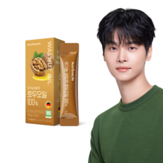 유기농 냉압착 호두오일 100 % 스페인산 프리미엄 오메가3 건강오일, 14회분, 1박스