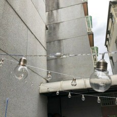 婕兒精選鋪 暖光仿透明螺旋燈泡LED燈串 5公尺20燈 4.5cm圓球 插電常亮款 透明電線, 1個, 插電款透明電線僅常亮, 透明